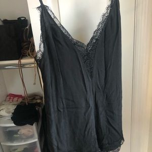 Express black silk lace romper
